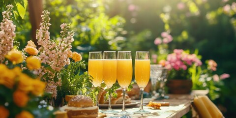 Poster - Champagne glasses on table