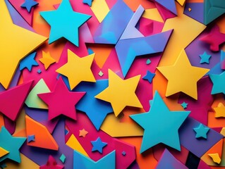Wall Mural - Colorful stars in space