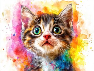 Wall Mural - Cat with blue eyes