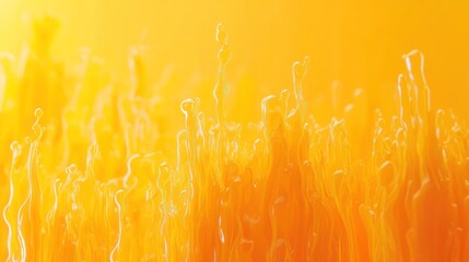 Poster - Abstract image featuring vibrant yellow fluid shapes resembling organic forms.