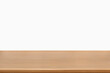© ATRPhoto - empty wooden table top in foreground isolated on background with clipping path. used for template mock up for display or montage products. showing your objects or mounting. wooden counter.