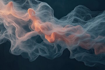 Aufkleber - A delicate swirl of soft, translucent textures in shades of pink and white, set against a dark background, creating an ethereal and dreamy atmosphere.
