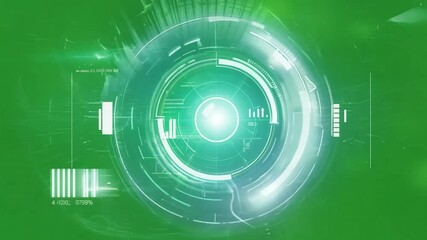 Poster - HUD Sci-fi Futuristic White Display on Green Screen,Video for Graphic Design,Editing