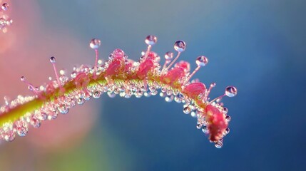 Poster - Close-up of a colorful plant with water droplets, showcasing nature's beauty.