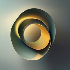 Wall Mural - abstract golden sphere: a 3d geometric design
