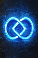 Poster - Blue Neon Sign with Infinity Symbol