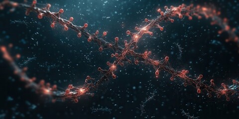 Aufkleber - A mesmerizing visualization of molecular structures in a cosmic backdrop, showcasing intricate patterns and vibrant colors that represent scientific concepts.