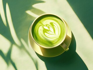 Wall Mural - Green tea on a table