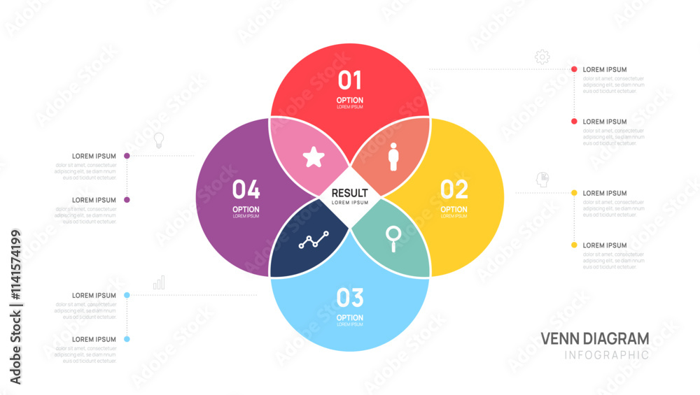 Infographic Venn diagram chart template for start up business ...