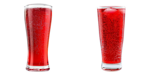 Wall Mural - Glass of red soda soft drink isolated on a white background. Generative AI.