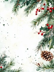 Wall Mural - winter background vector. hand painted watercolor drawing for christmas. and happy new year season. 