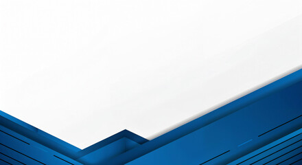 Poster -  abstract hi-tech background with blue geometric tech shapes and lines with empty space for text. Generative AI
