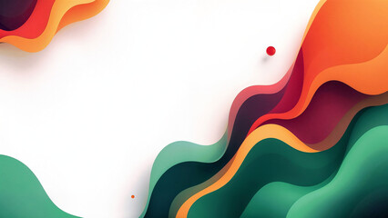 Poster - abstract colored wavy shapes . generative ai