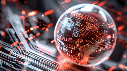 Poster - Exploring technological innovation digital realm abstract visualization futuristic setting high-tech perspective