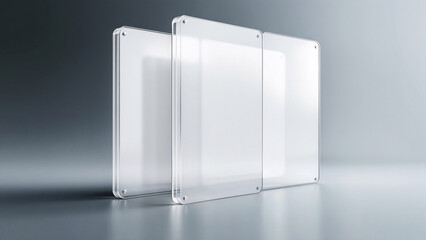 Poster - matte glass abstract shapes . Generative AI