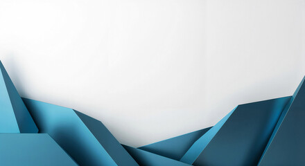 Poster - abstract hi-tech background with blue geometric tech shapes and lines with empty space for text. gen