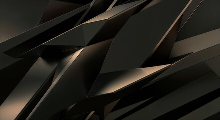 Poster - abstract hi-tech background with brown geometric tech shapes and lines with empty space for text. ge