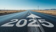 © Ayahe Stock - the road with letter 2025 on asphalt. start new life in new year 2025 concept