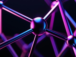 Poster - Pattern of glowing holographic nodes, neon circuits, and interconnected AI brain-inspired grids