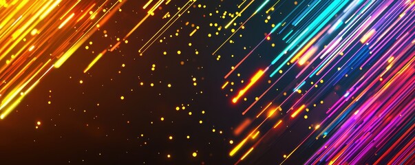 Wall Mural - seamless modern design featuring neon light grids, holographic waves, and glowing technology-inspire