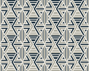 Poster - Vector seamless pattern. Modern stylish texture. Repeating geometric tiles from striped triangles. grey and blue color on element.