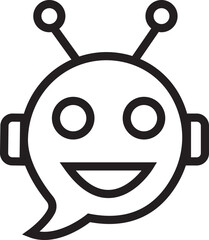 Aufkleber - chatbot icon in line style. robot assistant sign. assistant ai message service. robot head in speech