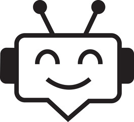Aufkleber - chatbot icon. robot assistant sign. assistant ai message service illustration. robot head in speech 