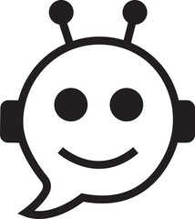 Aufkleber - chatbot icon. robot assistant sign. assistant ai message service illustration. robot head in speech 