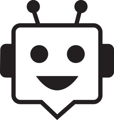 Aufkleber - chatbot icon. robot assistant sign. assistant ai message service illustration. robot head in speech 