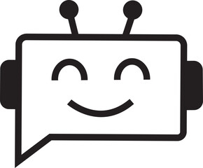 Aufkleber - chatbot icon. robot assistant sign. assistant ai message service illustration. robot head in speech 