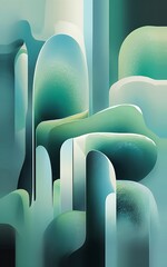Poster - Abstract futuristic contemporary modern watercolor art minimalist illustration for social media wall decoration postcard or brochure cover design digital generated cartoon style