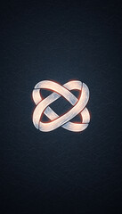 Poster - glowing symbol of intertwined hands, representing unity and connection, set against dark textured background