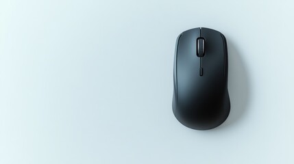 Poster - A simple yet striking image of a black wireless mouse isolated on a white background, emphasizing its modern design and usability.