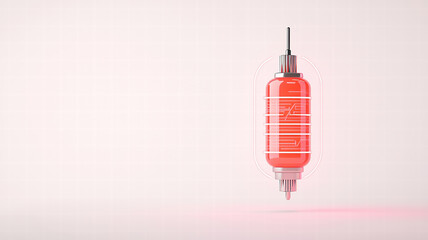 Poster - Stylized red resistor icon with sleek design on light background. This vibrant illustration captures attention and adds modern touch to any project