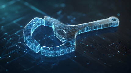 Poster - Digital wrench on circuit board.