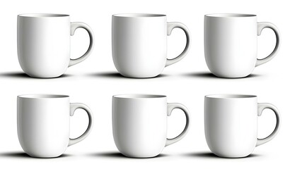 Poster - Blank White Coffee Mugs for Mockup or Design Presentation Use