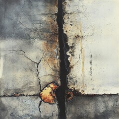 Wall Mural - abstract crackled earth: a textural masterpiece