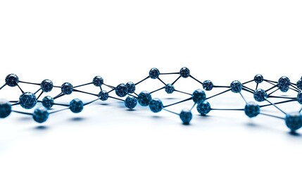 Poster - Abstract Blue Molecule Structure Design on White Background