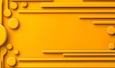 Poster - Abstract Yellow Background with Linear and Circular Design Elements