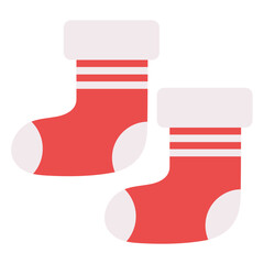 Wall Mural - Christmas stocking icon vector isolated on white background.