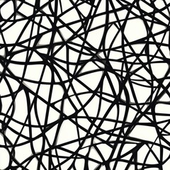 Poster - Dynamic abstract lines digital art black and white pattern creative design artistic perspective modern aesthetic
