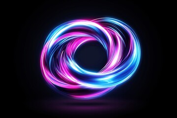 Poster - A swirling vortex of vibrant neon colors on a dark background