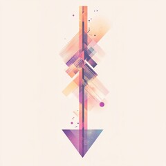 Poster - Dynamic abstract arrow design digital art colorful geometric patterns modern aesthetic creative perspective