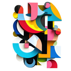 Poster - Dynamic abstract artwork composition modern gallery colorful wall art contemporary environment artistic perspective vibrant design