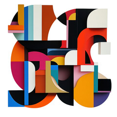 Poster - Abstract art composition modern gallery digital artwork creative environment close-up view colorful design exploration