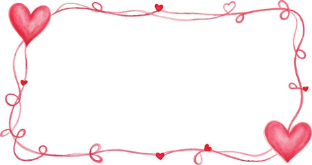 Wall Mural - frame with hearts