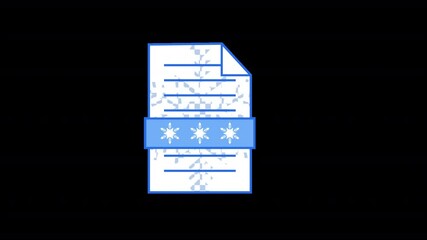 Poster - Animated y2k style document icon with ice effect. Alpha channel