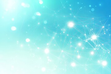 Aufkleber - Abstract Network Connection: Turquoise Digital Background