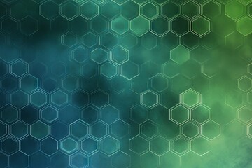 Poster - Abstract Hexagon Pattern: Teal and Green Gradient Background