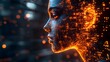 © Meffl - A woman's face is shown in a computer generated image with a glowing orange hue